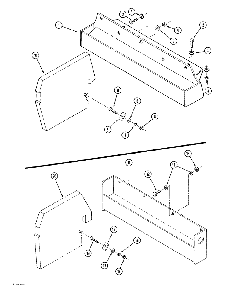 Схема запчастей Case IH 9310 - (9-030) - FRONT WEIGHTS, REAR WEIGHTS (09) - CHASSIS/ATTACHMENTS