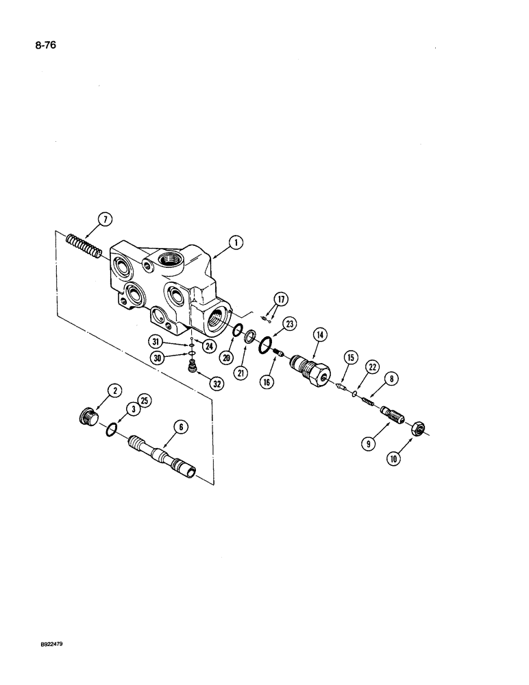 Схема запчастей Case IH 9240 - (8-076) - HYDRAULIC REMOTE VALVE INLET, WITH PRIORITY VALVE (08) - HYDRAULICS