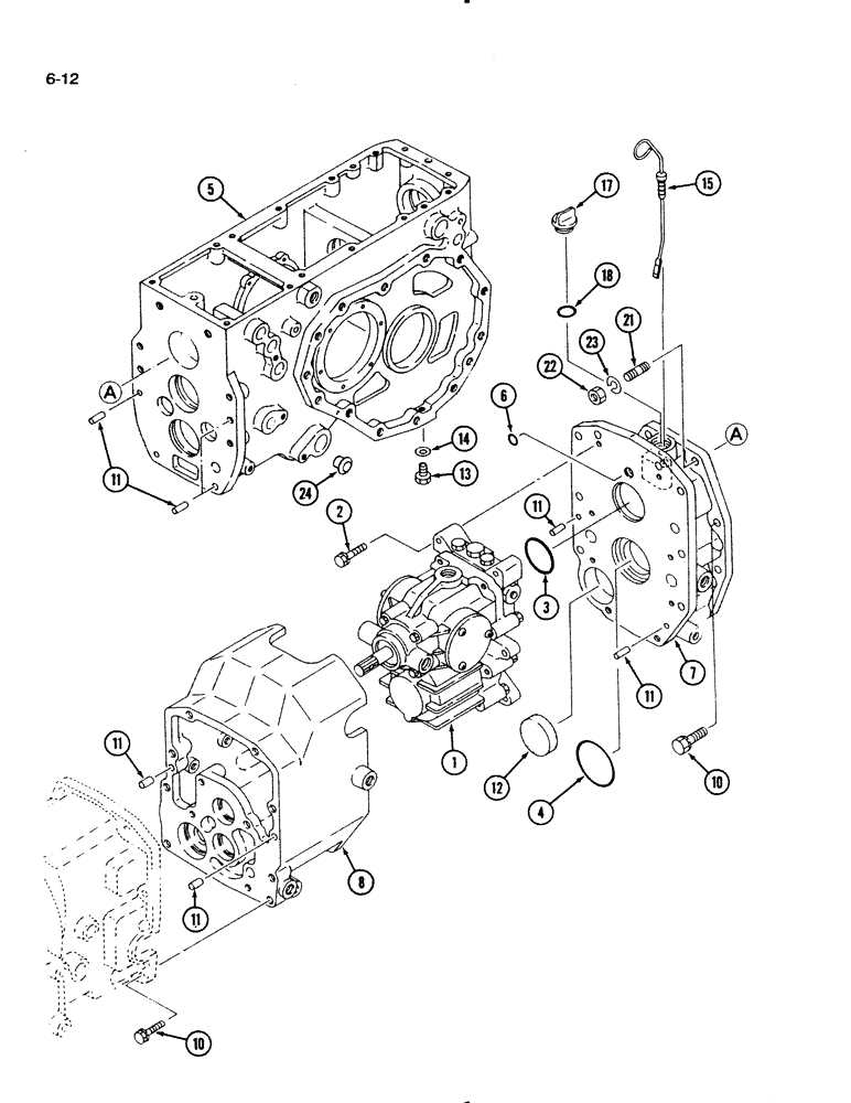 Схема запчастей Case IH 1130 - (6-12) - TRANSMISSION HOUSING AND COVERS, HYDROSTATIC DRIVE (06) - POWER TRAIN