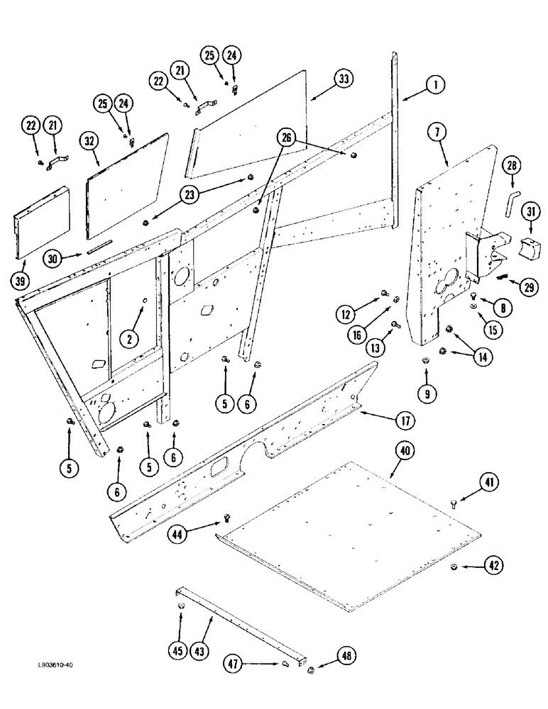 Схема запчастей Case IH 1670 - (9H-06) - SEPARATOR DOORS, SIDE AND SUPPORTS, LEFT HAND SIDE (12) - CHASSIS