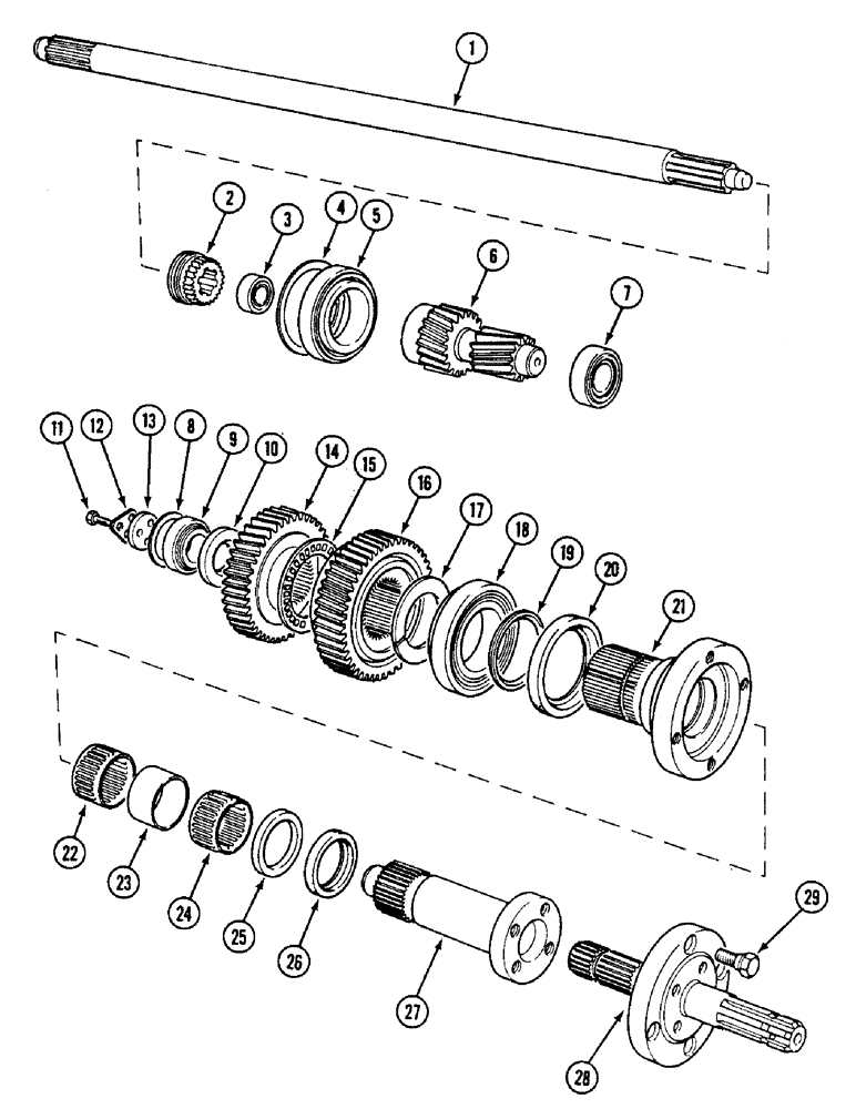 Схема запчастей Case IH 1594 - (6-232) - PTO SHAFTS AND GEARS (06) - POWER TRAIN