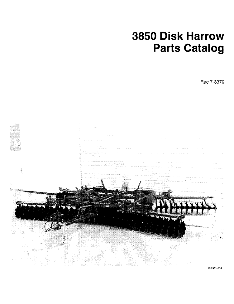 Схема запчастей Case IH 3850 - (1-1) - 3850 DISK HARROW PARTS CATALOG (00) - PICTORIAL INDEX