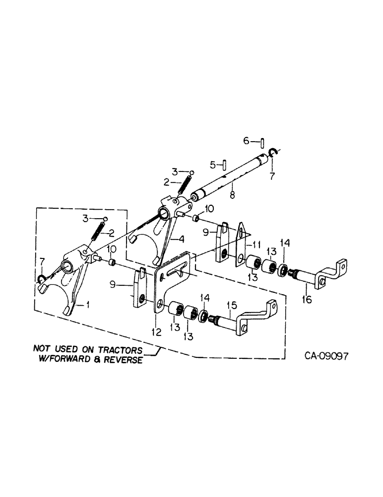 Схема запчастей Case IH 385 - (07-25) - DRIVE TRAIN, GEAR SHIFT MECHANISM, RANGE TRANSMISSION, H PATTERN SHIFT, TRACTORS W/ S/N 635 & ABOVE (04) - Drive Train