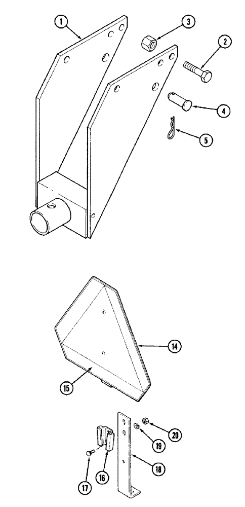 Схема запчастей Case IH 3950 - (9-26) - REAR JACKSTAND ATTACHMENT, SMV EMBLEM (09) - CHASSIS/ATTACHMENTS