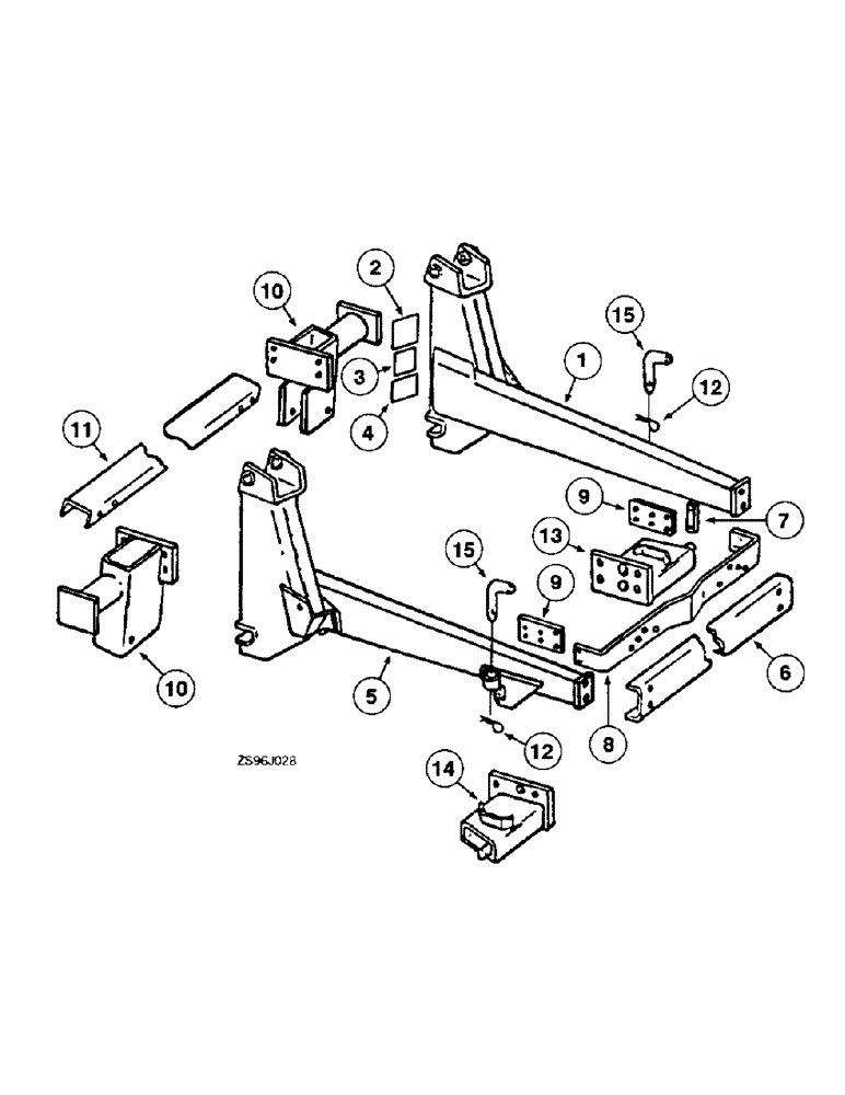 Схема запчастей Case IH 2350 - (3-10) - FRAME AND BRACKETS, CASE TRACTORS 970, 1070, AND 1175 