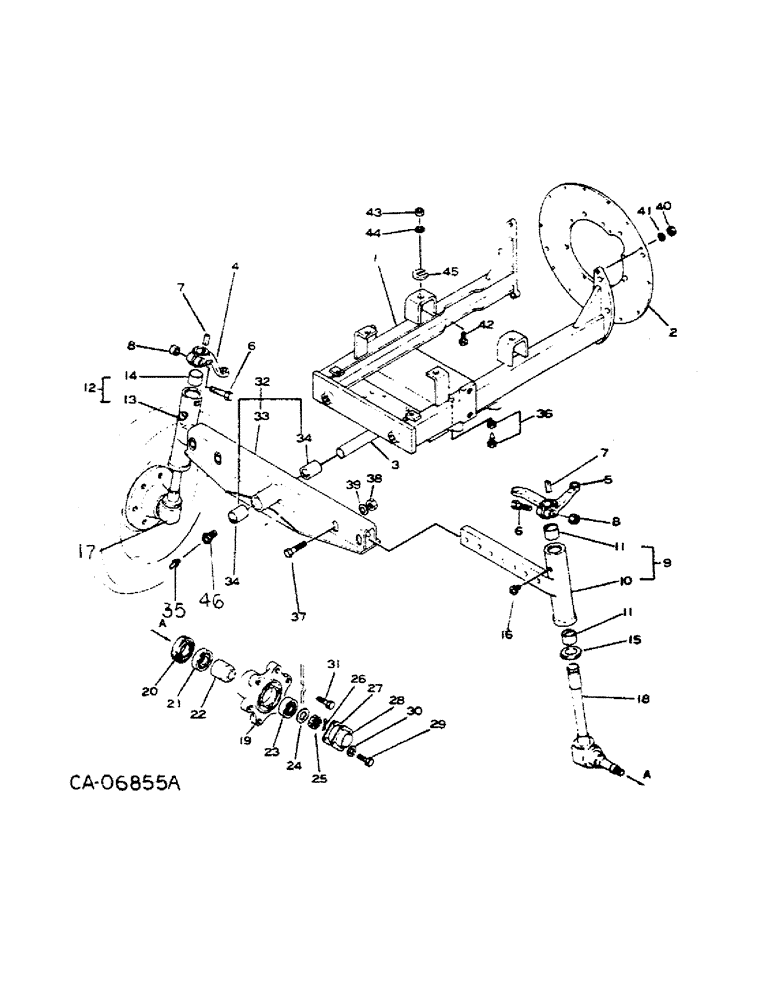 Схема запчастей Case IH 284 - (14-03) - SUSPENSION, FRONT AXLE, GASOLINE ENGINE TRACTORS, SERIAL NO. 011794 AND ABOVE Suspension