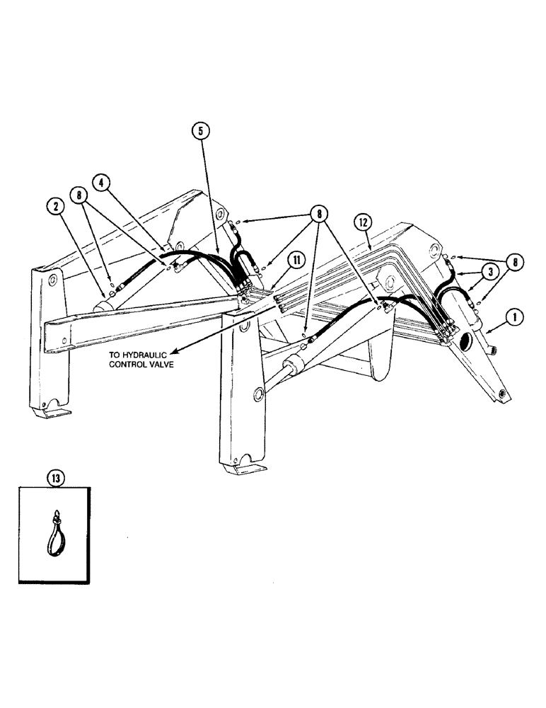 Схема запчастей Case IH 7QA - (8-04) - BUCKET AND BOOM HYDRAULICS, 7QA LOADER (08) - HYDRAULICS