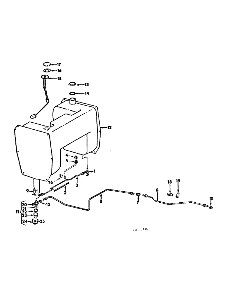 Схема запчастей Case IH 464 - (12-02) - POWER, FUEL TANK AND PIPING, CARBURETED ENGINE TRACTORS Power