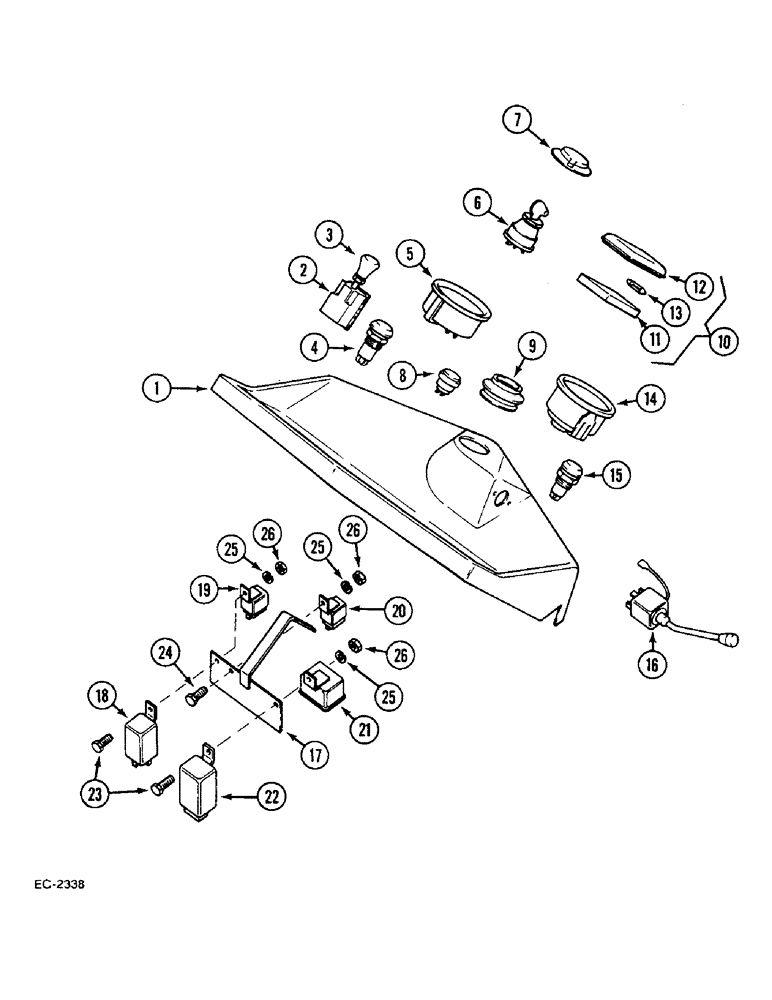 Схема запчастей Case IH 833 - (4-204) - ELECTRICAL SWITCHES AND FUSES (04) - ELECTRICAL SYSTEMS