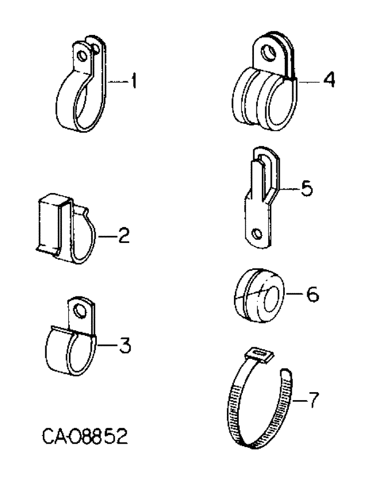 Схема запчастей Case IH 484 - (08-15) - ELECTRICAL, CLIPS, CLAMPS, STRAPS AND GROMMETS (06) - ELECTRICAL