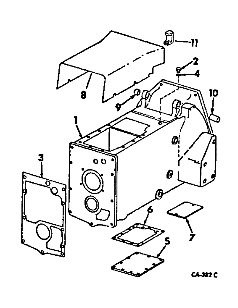 Схема запчастей Case IH 2500 - (07-11) - DRIVE TRAIN, CLUTCH HOUSING AND CONNECTIONS (04) - Drive Train