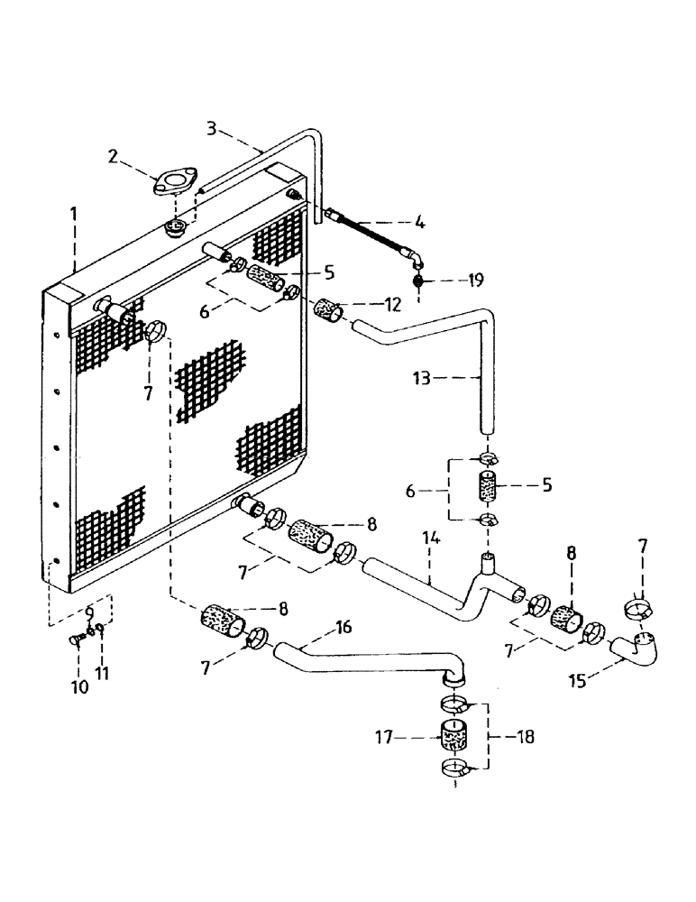 Схема запчастей Case IH 7000 - (C02-05) - WATER RADIATOR, 6CT Engine & Engine Attachments