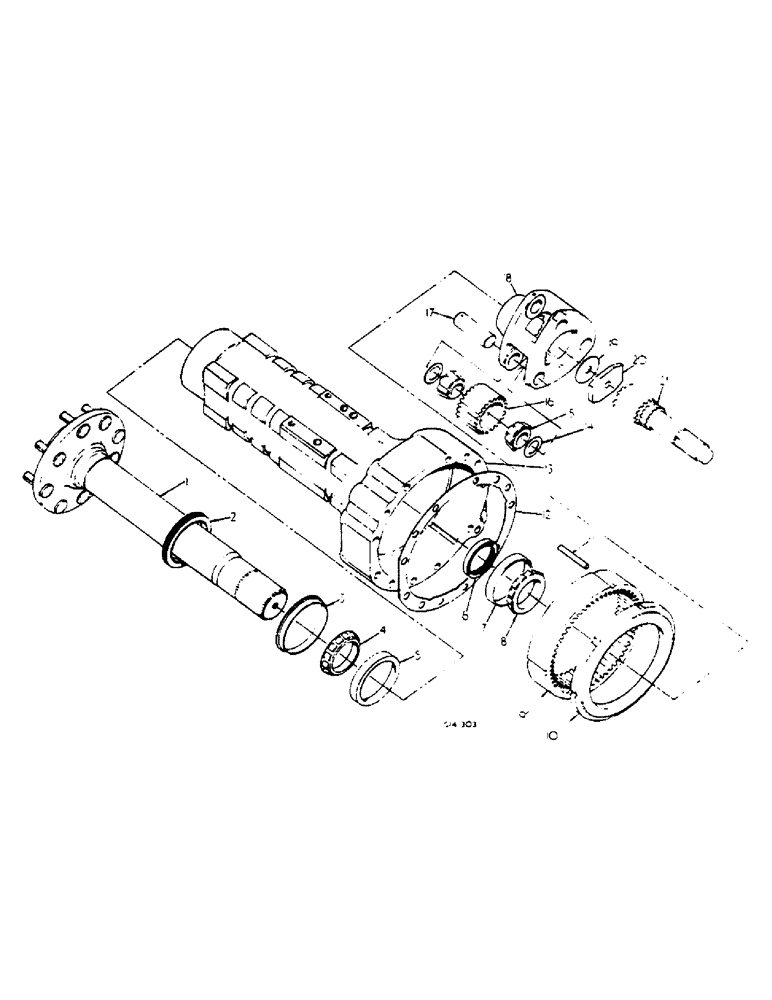 Схема запчастей Case IH 585 - (07-042) - REAR AXLE, CARRIER AND CONNECTIONS (04) - Drive Train