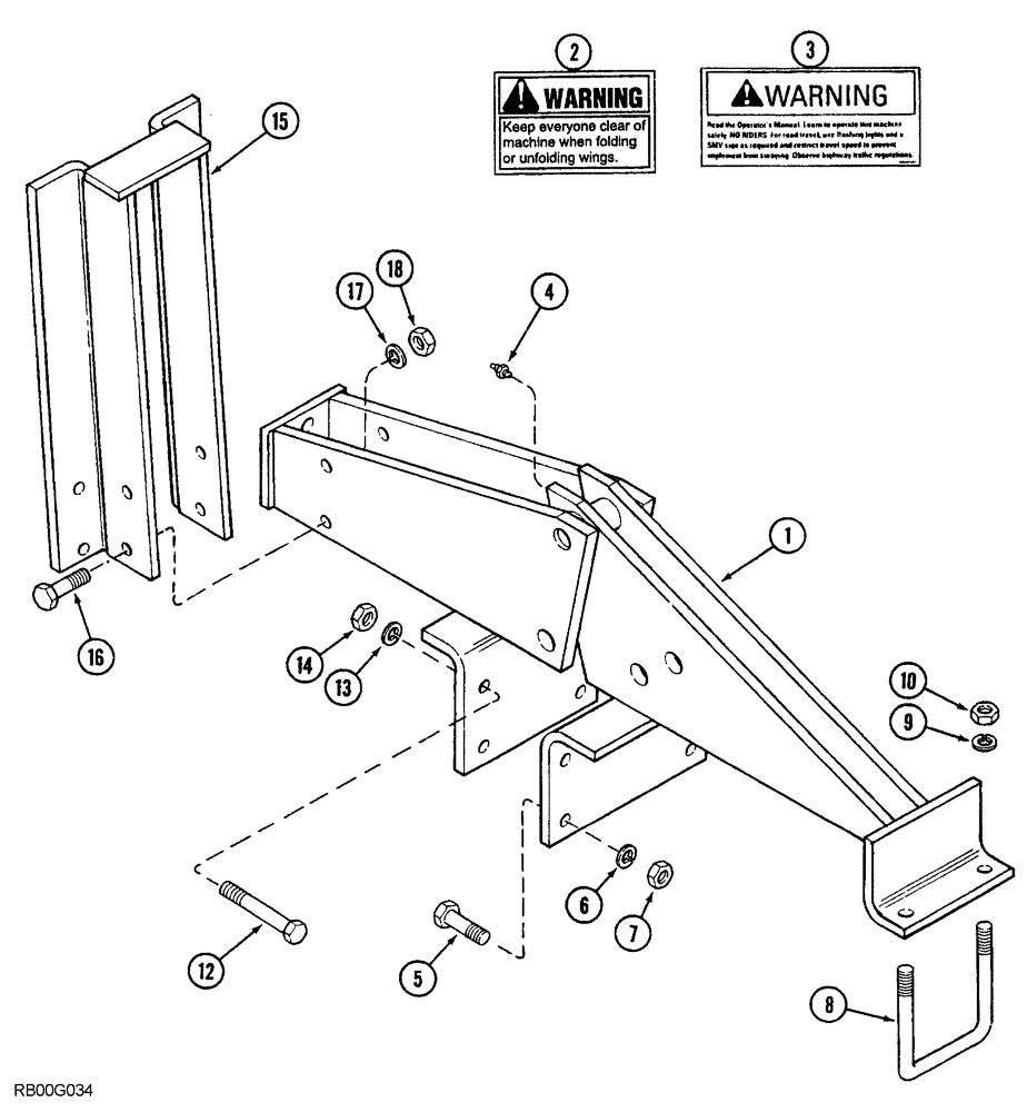 Схема запчастей Case IH 5850 - (09-36) - FRONT WING LIFT HINGE, FLAT FOLD, FLOATING, 25 FOOT AND 27 FOOT WIDE (09) - CHASSIS