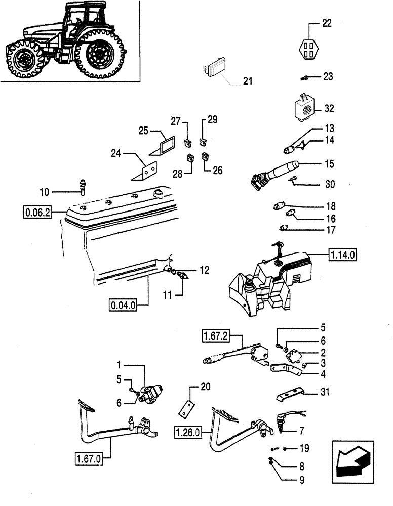 Схема запчастей Case IH JX80 - (1.75.0) - ELECTRIC CONTROLS (06) - ELECTRICAL SYSTEMS