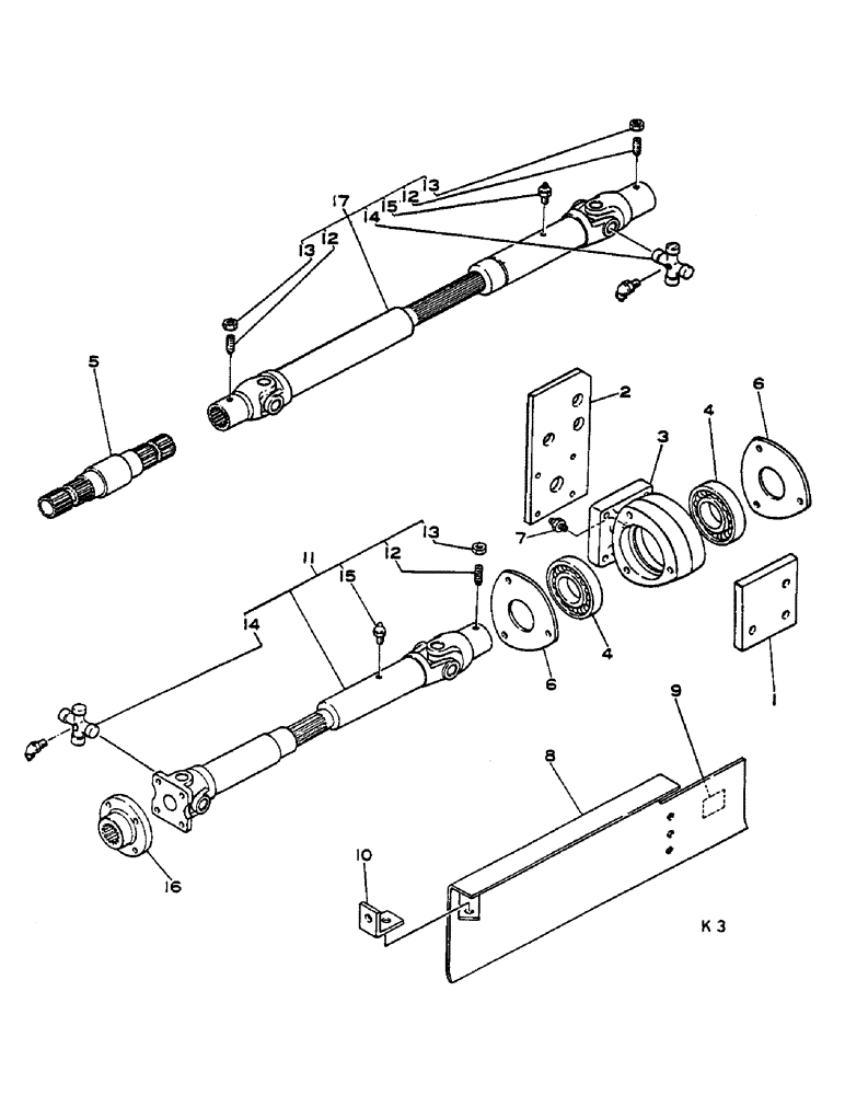 Схема запчастей Case IH 584 - (07-106) - PROPELLER SHAFT, 4-WHEEL DRIVE (04) - Drive Train