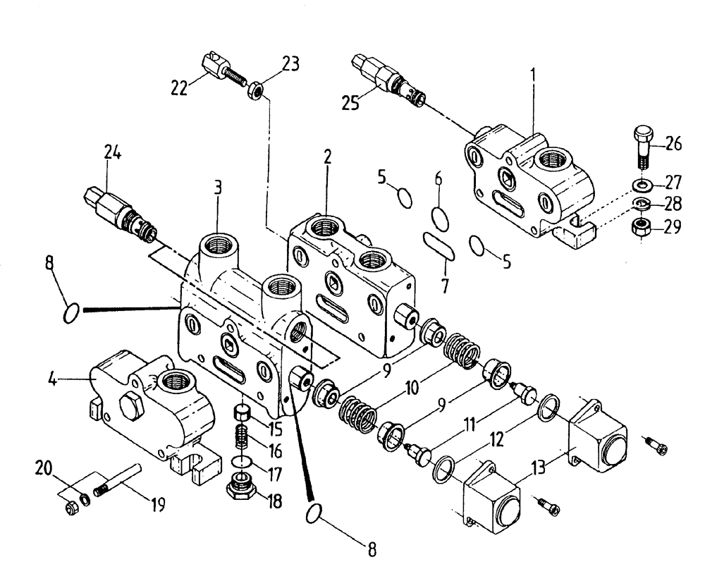 Схема запчастей Case IH 7700 - (B05[08]) - HYDRAULIC RACINE VALVE Hydraulic Components & Circuits