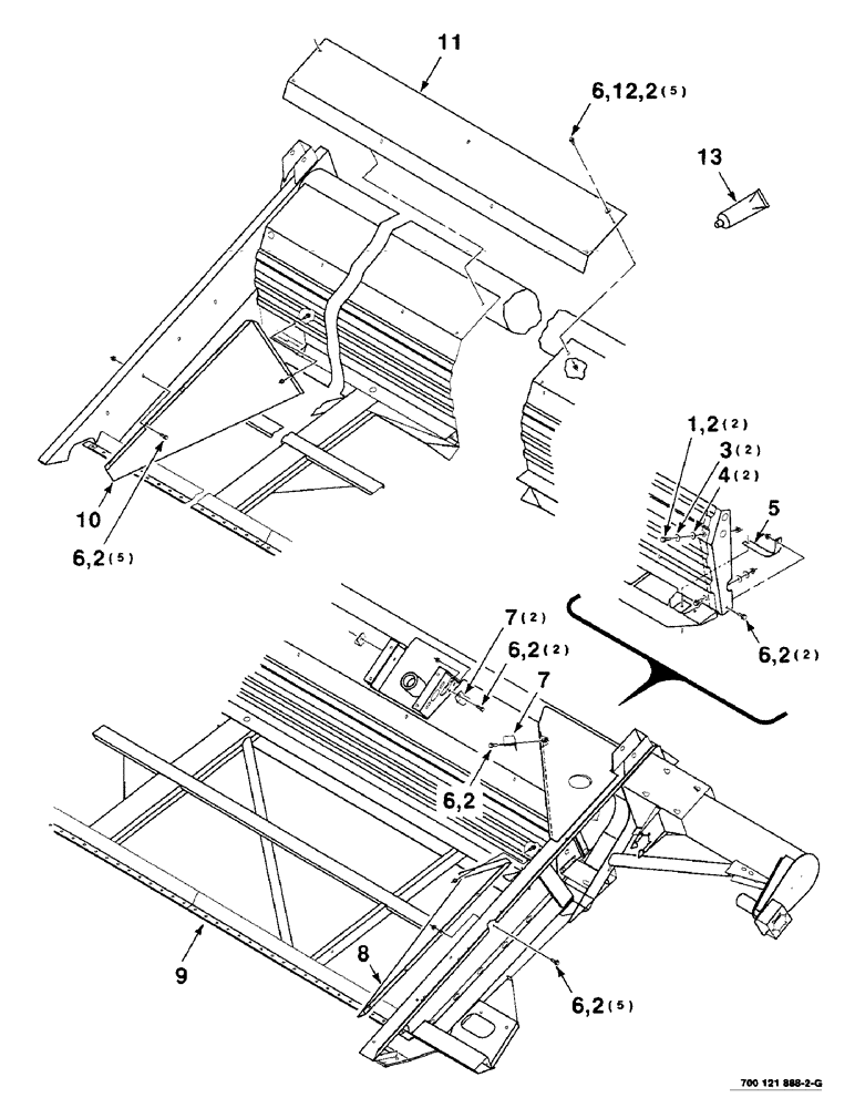 Схема запчастей Case IH 8240 - (7-18) - HEADER SHIELDS AND FRAME ASSEMBLY, 25, 30 AND 35 FOOT (58) - ATTACHMENTS/HEADERS