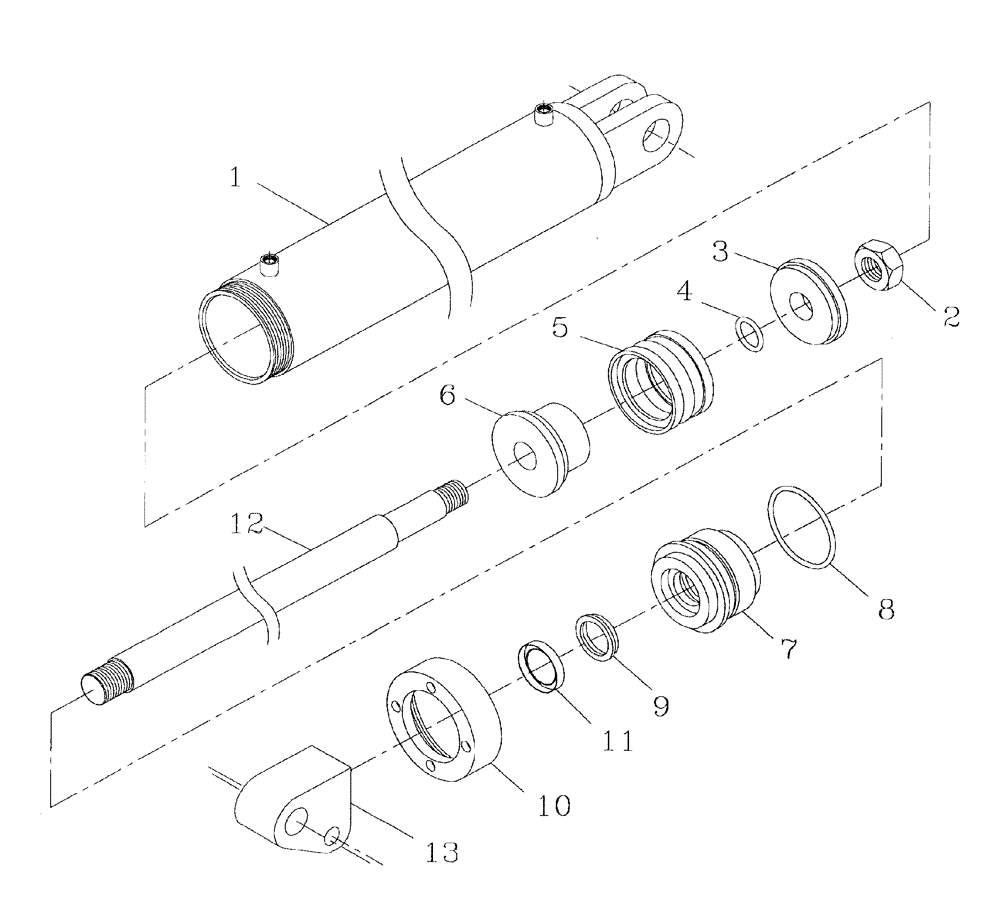 Схема запчастей Case IH 7700 - (B02[01]) - HYDRAULIC CYLINDER {TOPPER ARMS} Hydraulic Components & Circuits