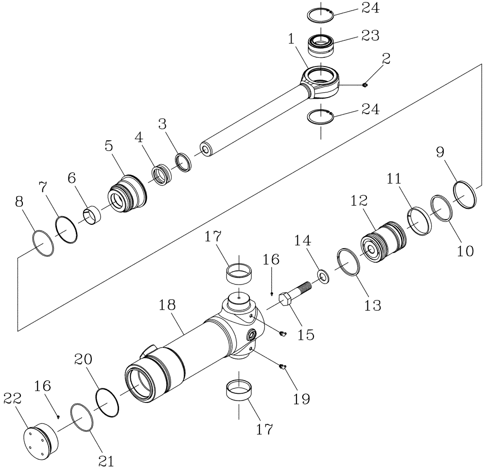 Схема запчастей Case IH 7700 - (B02[06]) - HYDRAULIC CYLINDER {Elevator Slew} Hydraulic Components & Circuits