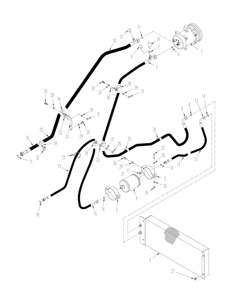 Схема запчастей Case IH STX275 - (09-39[02]) - AIR CONDITIONING SYSTEM, WITH ACCUSTEER (09) - CHASSIS