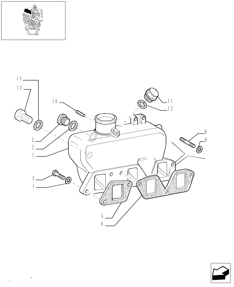 Схема запчастей Case IH JX60 - (0.07.1) - INTAKE MANIFOLD (01) - ENGINE