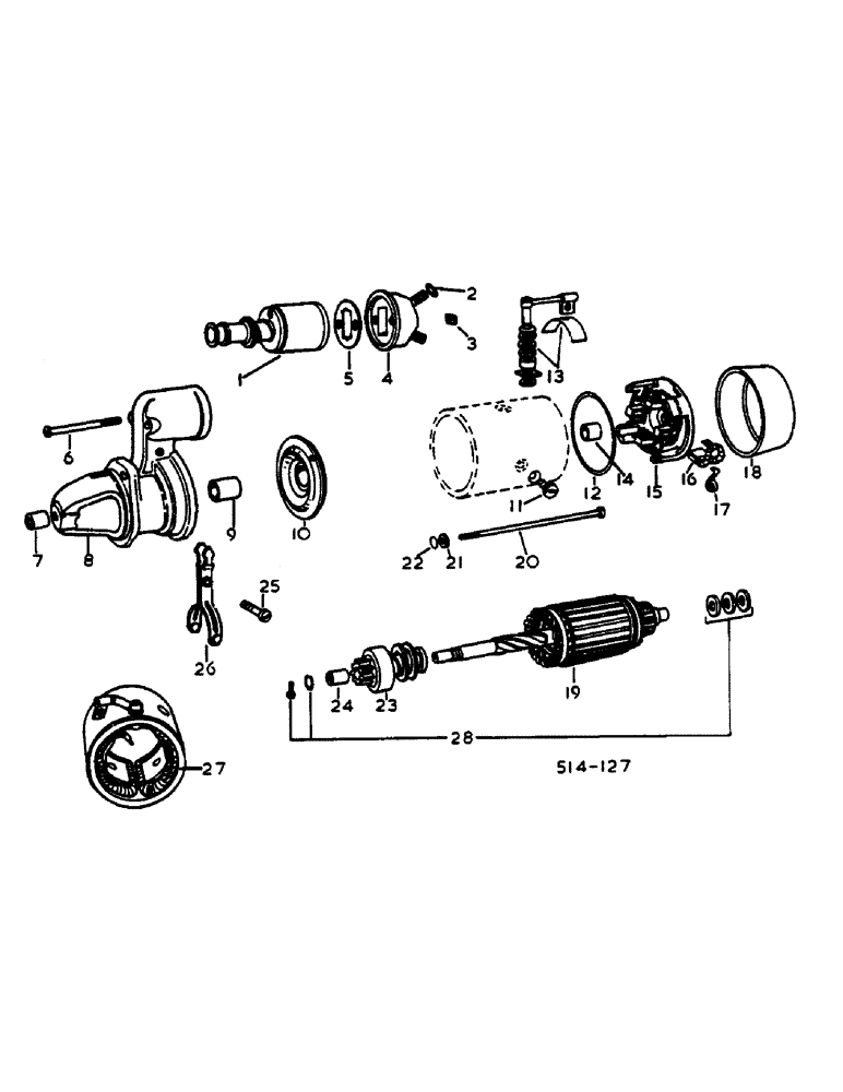 Схема запчастей Case IH 485 - (00I05) - STARTER MOTOR - BOSCH (06) - ELECTRICAL