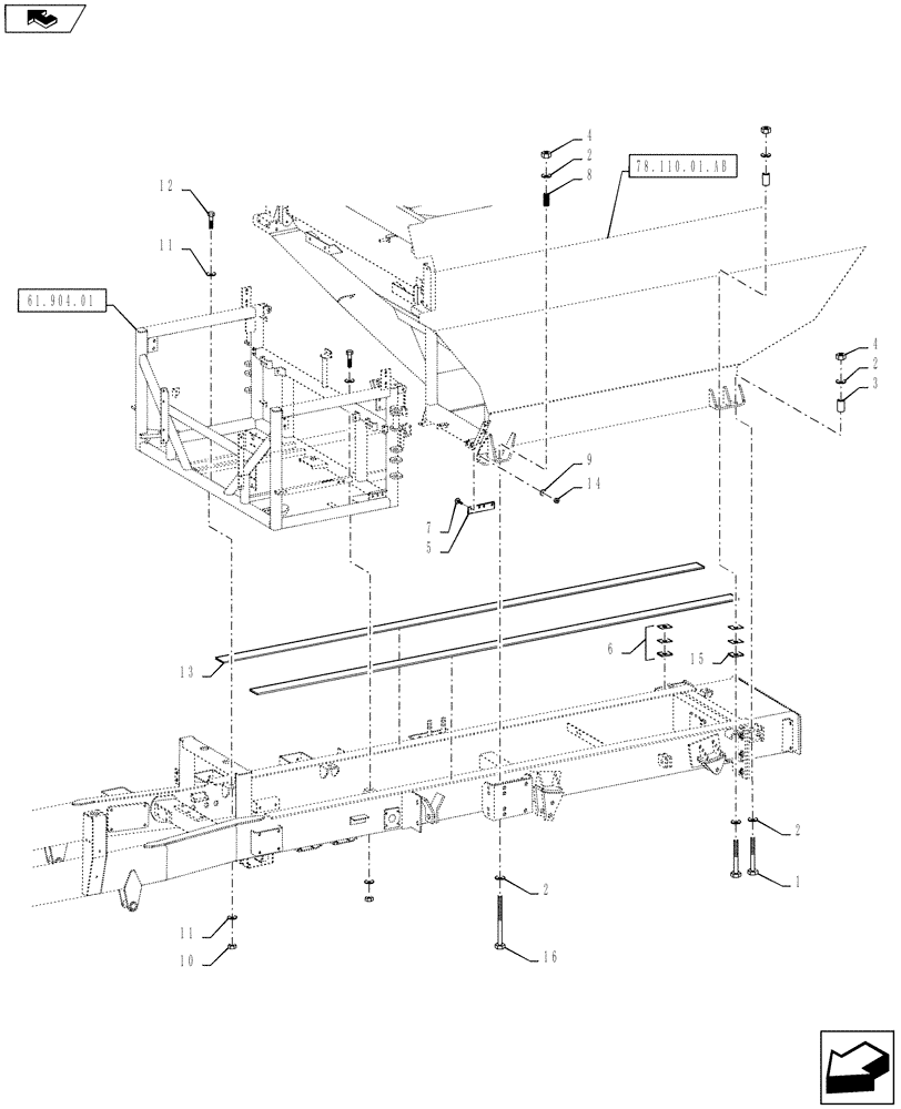 Схема запчастей Case IH 810 - (78.110.01.AA) - MAIN BIN MOUNT (78) - SPRAYING