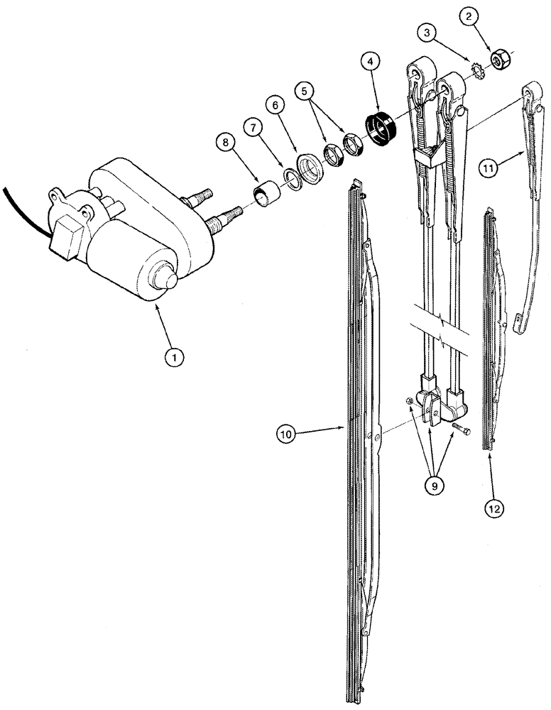 Схема запчастей Case IH 2555 - (04-32) - WINDSHIELD WIPER DOUBLE BLADE (06) - ELECTRICAL SYSTEMS