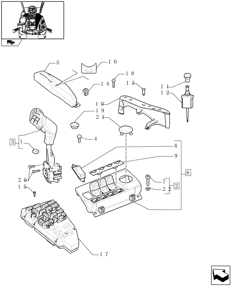 Схема запчастей Case IH MAXXUM 120 - (1.75.1[01]) - ARMREST CONTROL UNIT - ELECTRONIC CONTROLS AND ELECTRONIC CONTROL UNIT (06) - ELECTRICAL SYSTEMS