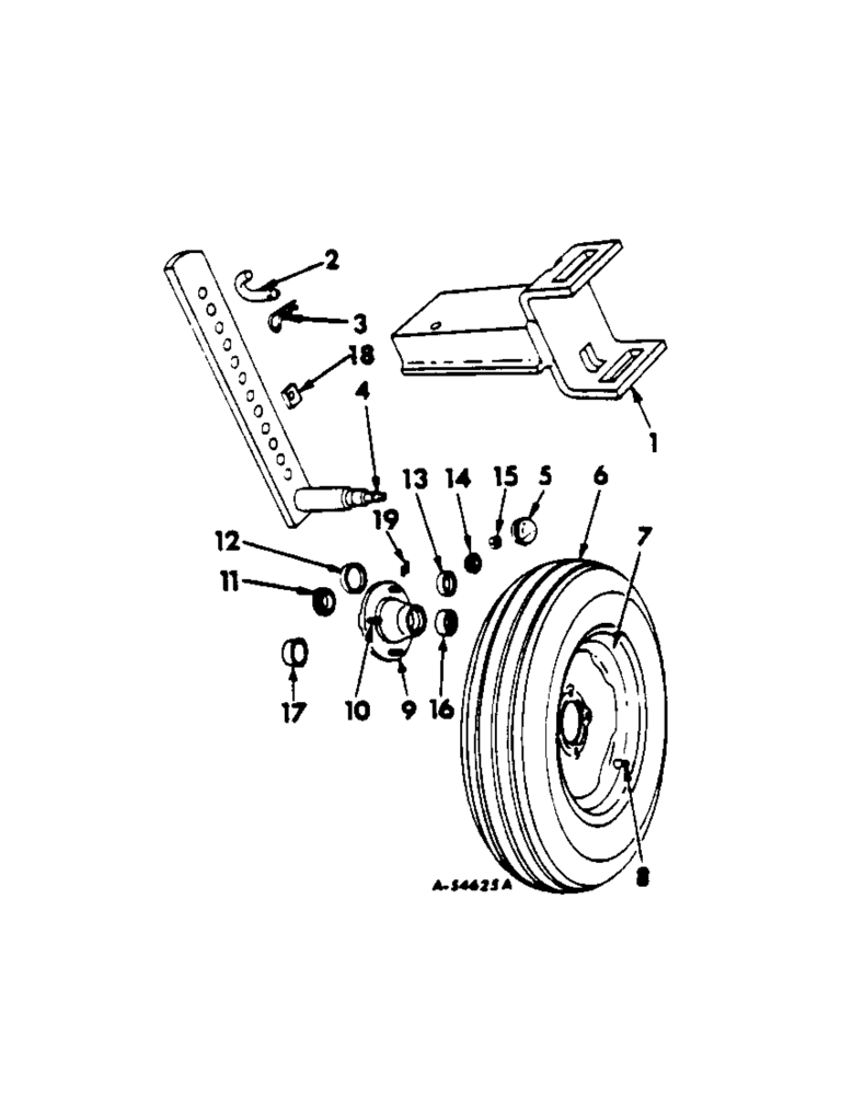 Схема запчастей Case IH 312 - (U-11[A]) - GAUGE WHEEL AND BRACKET 