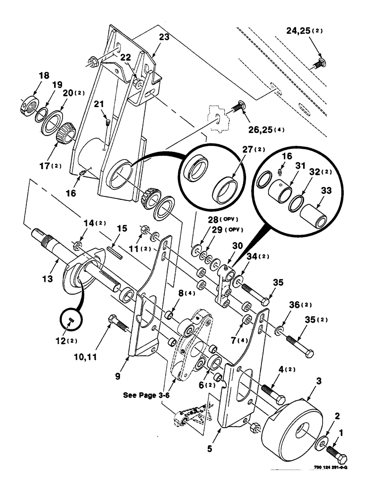 Схема запчастей Case IH 625 - (3-04) - SWAYBAR ASSEMBLY, RIGHT (58) - ATTACHMENTS/HEADERS