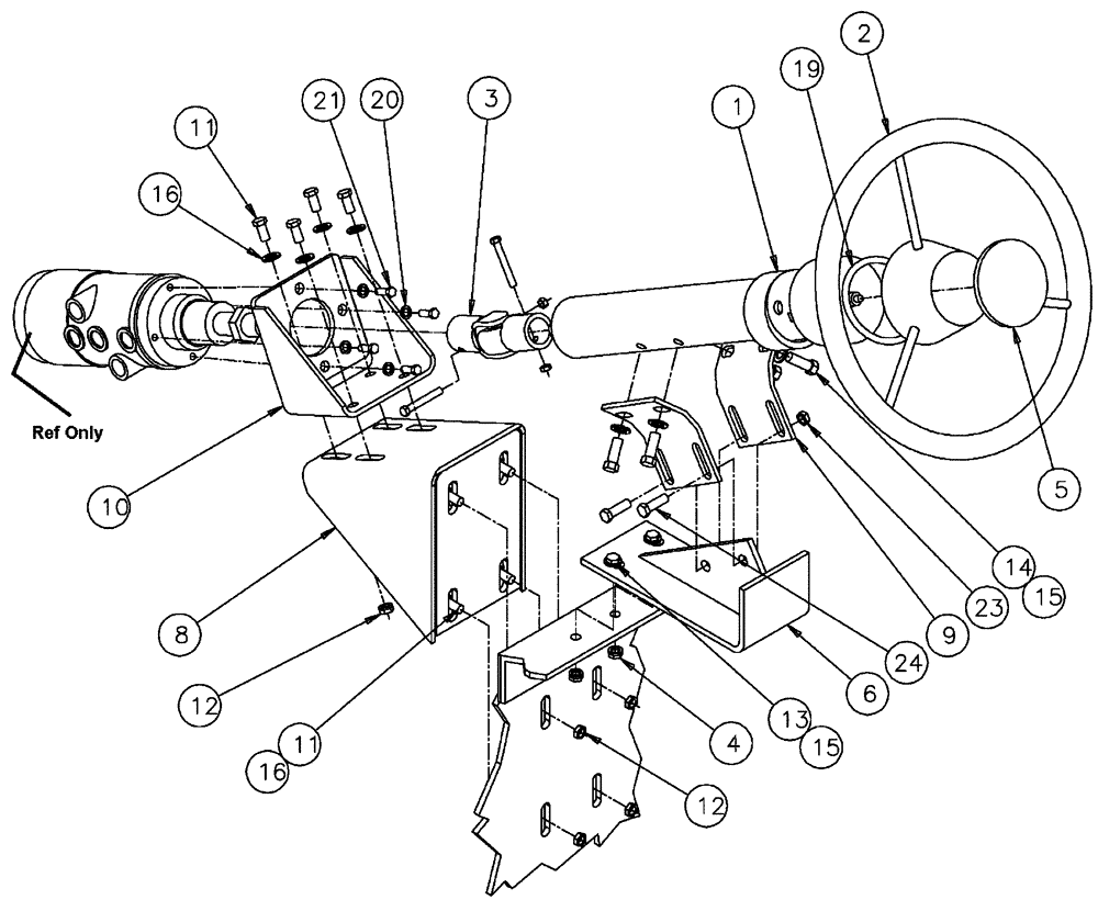 Схема запчастей Case IH FLX4300 - (01-004) - STEERING ASSEMBLY (10) - CAB