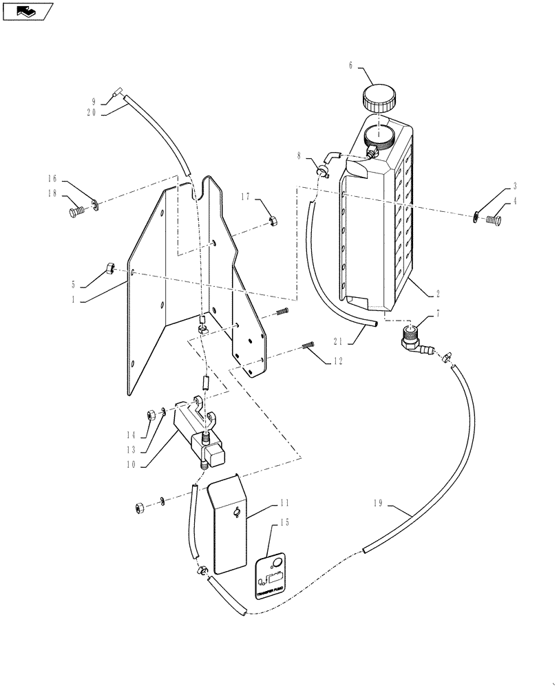 Схема запчастей Case IH 4430 - (36.330.01) - FOAM MARKER CONCENTRATE TANK AND TRANSFER PUMP (36) - PNEUMATIC SYSTEM