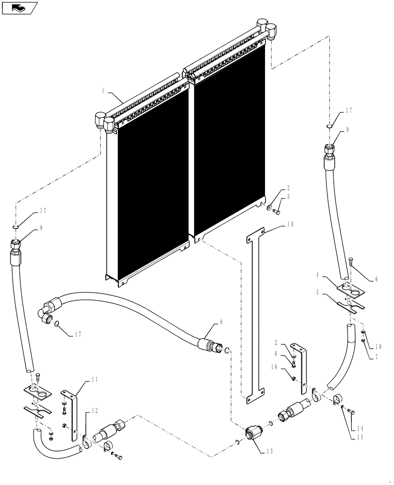 Схема запчастей Case IH 4430 - (35.300.03) - HYDRAULIC OIL COOLER (35) - HYDRAULIC SYSTEMS