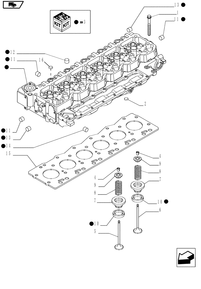 Схема запчастей Case IH MAGNUM 225 - (10.101.01) - CYLINDER HEAD (10) - ENGINE