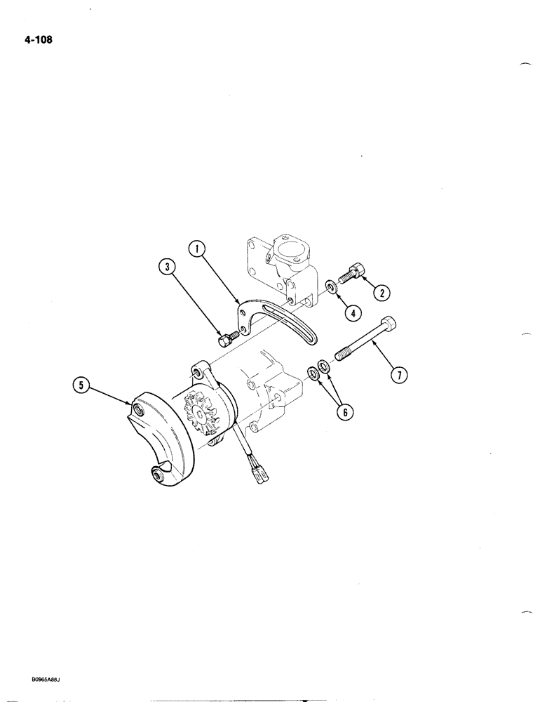 Схема запчастей Case IH 1818 - (4-108) - ALTERNATOR MOUNTING, DIESEL MODELS (04) - ELECTRICAL SYSTEMS