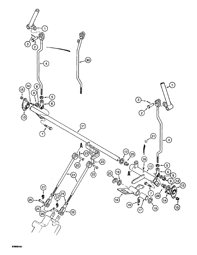 Схема запчастей Case IH 1825B - (8-22) - CONTROLS, LOADER (08) - HYDRAULICS