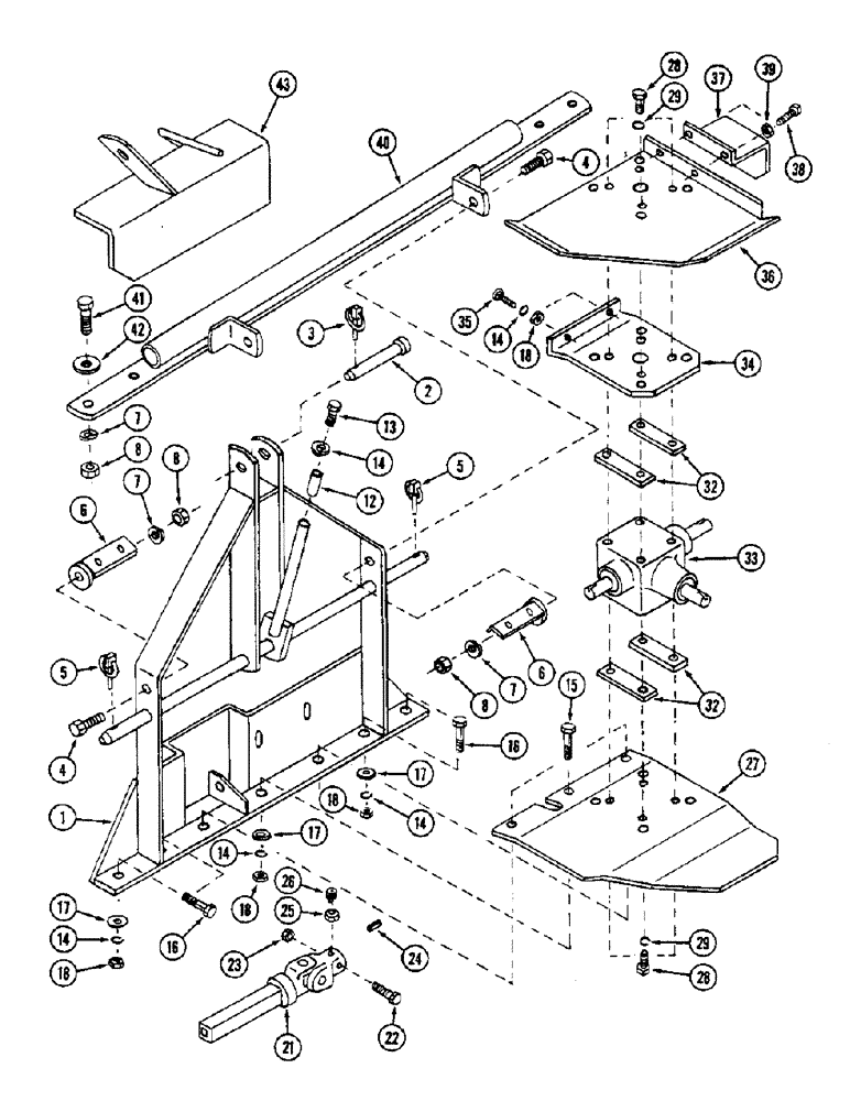 Схема запчастей Case IH ST54 - (42) - HEADER MOUNTING FRAME 