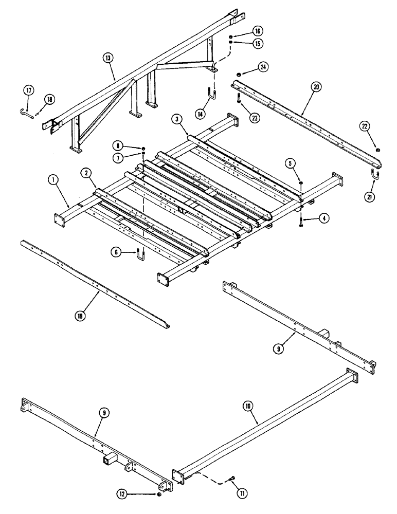 Схема запчастей Case IH 1300W - (08) - MAIN FRAME, 22 TO 30 FOOT (6.7 TO 9.1 M) 