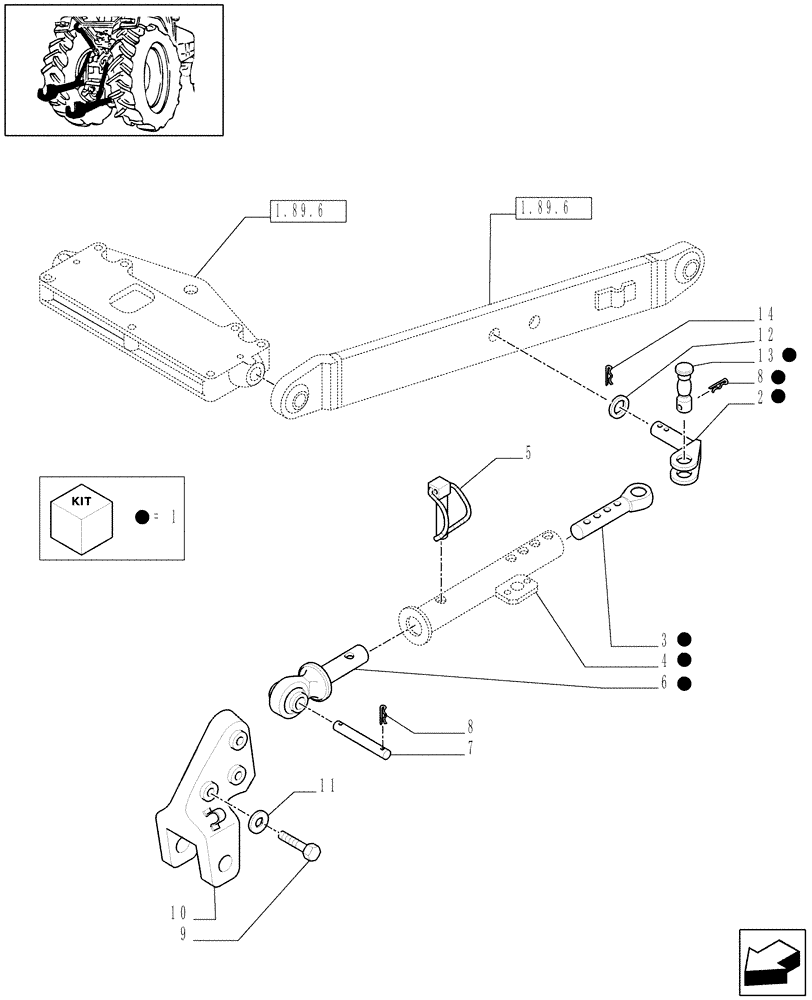 Схема запчастей Case IH JX95 - (1.89.9) - LIMITING SPRAG (09) - IMPLEMENT LIFT