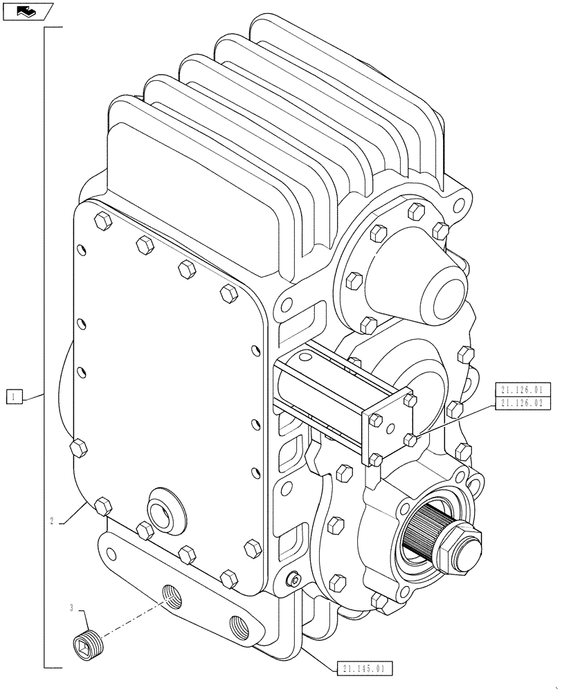 Схема запчастей Case IH TITAN 4530 - (21.120.02) - AUXILIARY TRANSMISSION (21) - TRANSMISSION