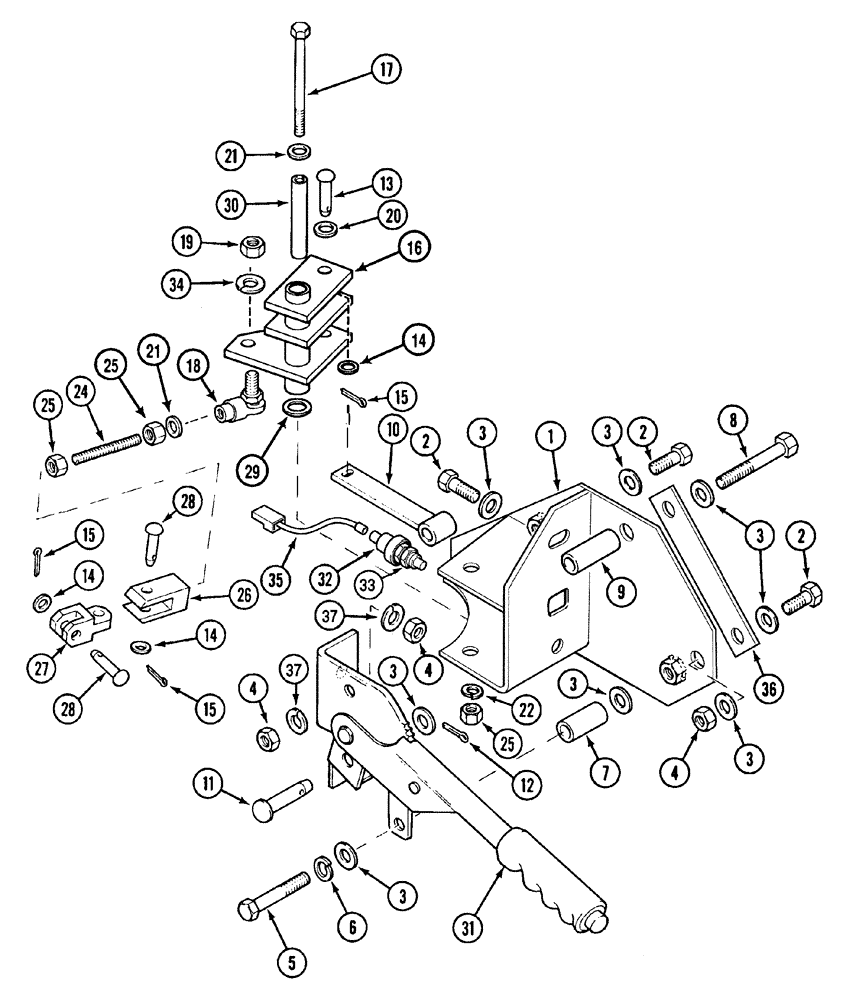 Схема запчастей Case IH C70 - (07-05) - PARK BRAKE LINKAGE (07) - BRAKES