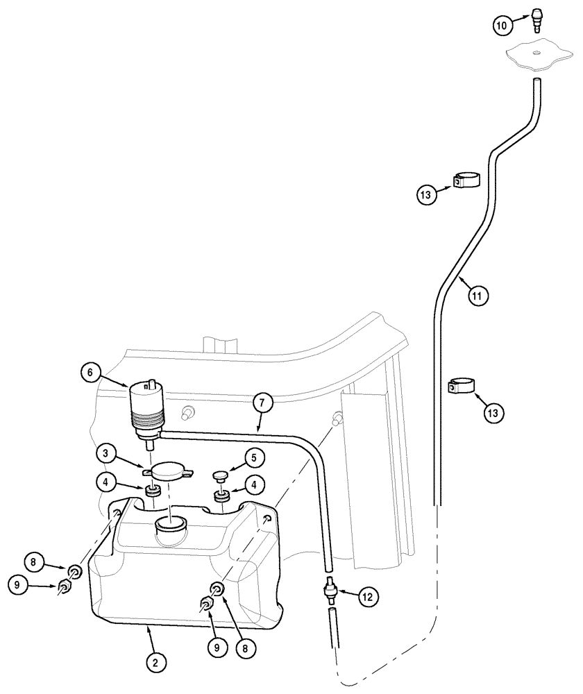 Схема запчастей Case IH CX80 - (04-42) - WINDSCREEN WASHER (04) - ELECTRICAL SYSTEMS