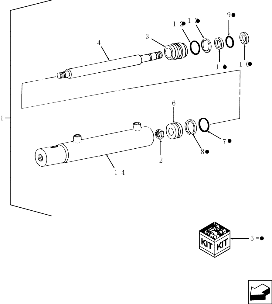 Схема запчастей Case IH 9010 - (41.216.01) - CYLINDER, STEERING (41) - STEERING