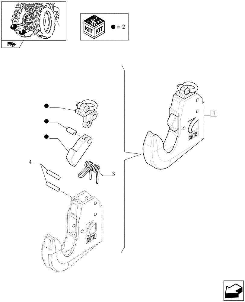 Схема запчастей Case IH FARMALL 105U - (1.89.6/02D[01]) - THREE POINT HITCH WITH QUICK ATTACH ENDS FOR MDC - "ARIES" QUICK ATTACH END - BREAKDOWN - C6907 (09) - IMPLEMENT LIFT