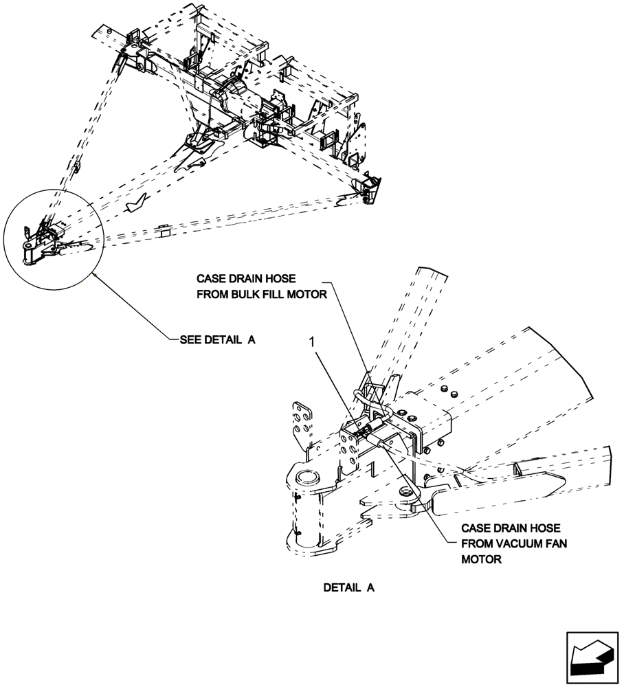 Схема запчастей Case IH 1250 - (35.850.08) - HYDRAULICS - CASE DRAIN TEE FITTING - 12 ROW AND 16 ROW (35) - HYDRAULIC SYSTEMS