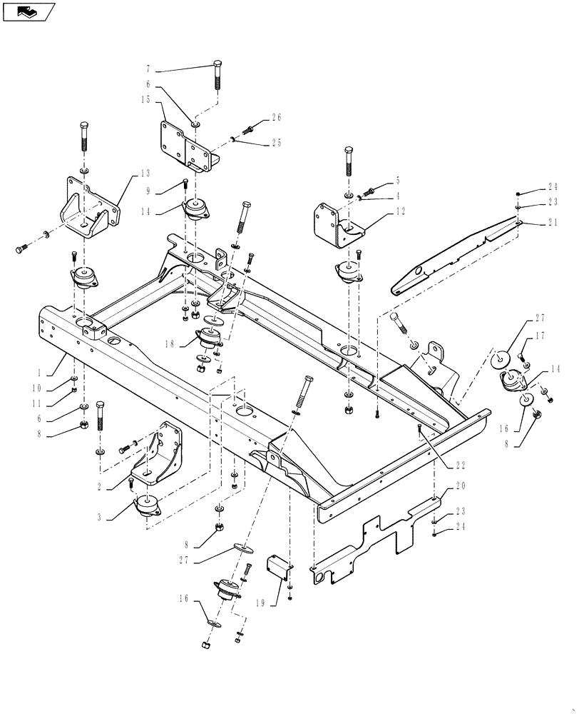 Схема запчастей Case IH 4430 - (10.012.01) - ENGINE MOUNT (10) - ENGINE