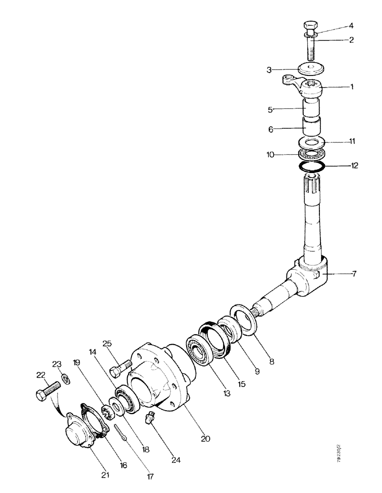 Схема запчастей Case IH 1490 - (G01-1) - STUB AXLES AND FRONT HUBS, 2 WHEEL DRIVE (04) - FRONT AXLE