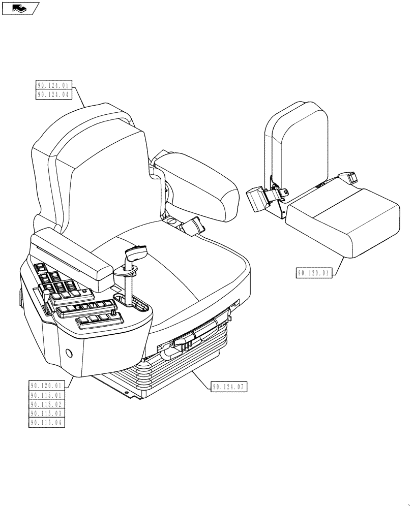 Схема запчастей Case IH 4430 - (00.000.90[02]) - PICTORIAL INDEX - PLATFORM, CAB, BODYWORK, AND DECALS (00) - GENERAL & PICTORIAL INDEX